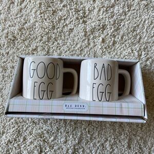 Rae Dunn White Ceramic Coffee Mug Set